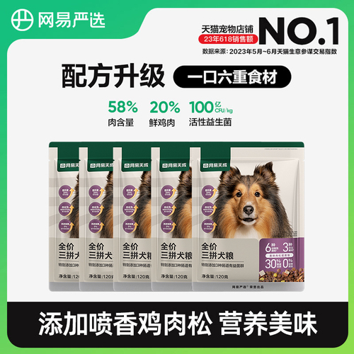 【U先】网易严选天成三拼犬粮鲜肉冻干狗粮试吃装600g