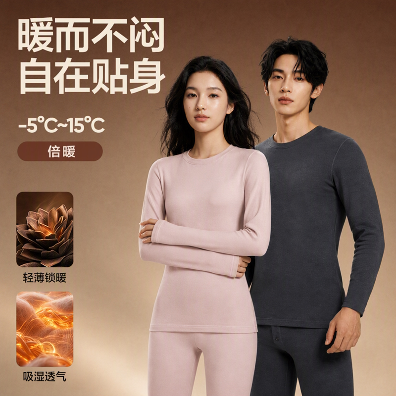 网易严选暖松抗菌不起球保暖套装