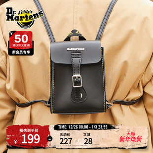 Dr.Martens马丁博士Micro 光面皮黑女双肩包 Backpack英伦男女秋季