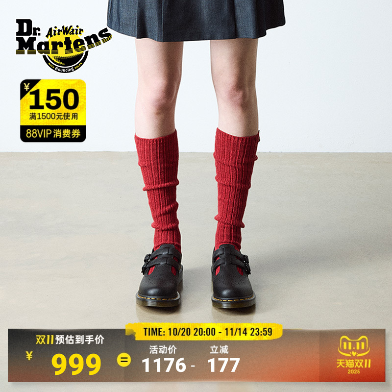 Dr.Martens马丁博士8065 Mary Jane新款时尚百搭黑色皮鞋玛丽珍鞋