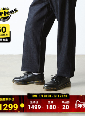 Dr.Martens马丁博士3989 YS英伦新款爆款德比鞋光面皮布洛克单鞋