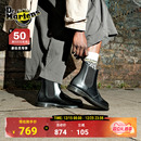 Dr.Martens马丁博士Flora英伦秋冬舒适休闲通勤光面皮黑切尔西靴