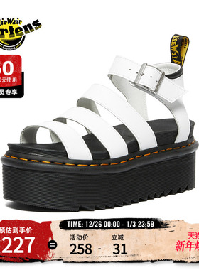 Dr.Martens马丁博士Blaire Quad夏季舒适轻量增高厚底女罗马凉鞋