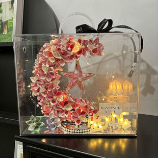 月亮有钱花diy土豪发财树材料包亚克力手提盒送女友闺蜜生日礼物