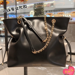 CHARLES&KEITH25秋新款CK2-20782654柔软抽绳链条手提女包福袋包