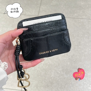 CHARLES&KEITH26春季新品CK6-50681248爱心包挂油蜡皮卡包零钱包