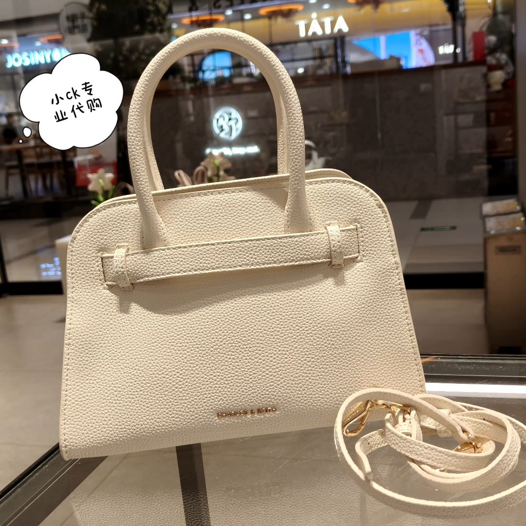 CHARLES&KEITH 26新款小CK2-30671891荔枝纹凯莉包婚包女包