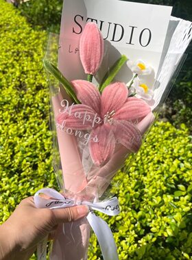 母亲节成品郁金香花束创意扭扭棒送妈妈惊喜生日礼物花送人礼物