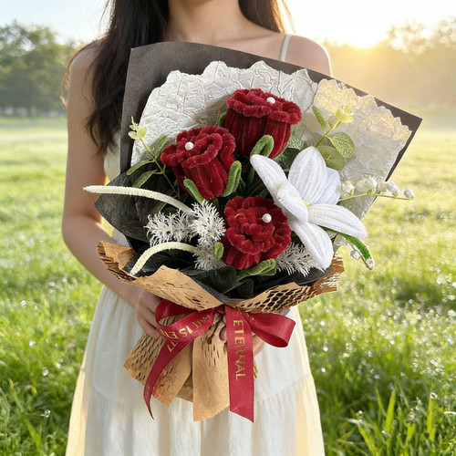 成品花束手工扭扭棒玫瑰永生花女孩生日礼物送女友闺蜜毕业情人节