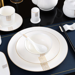 五星级酒店餐具摆台套装会所饭店碗碟盘私厨豪华包厢摆盘单位招待