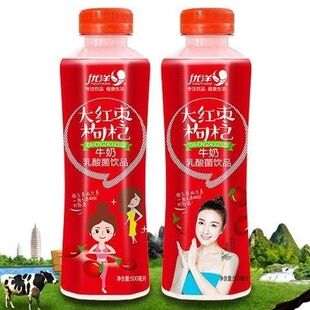 优洋红枣枸杞牛奶饮料500ML*15瓶大容量口味乳酸菌饮品甜牛奶饮品
