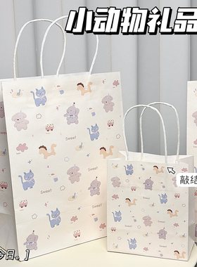 送朋友礼物卡通小猫可爱牛皮纸袋