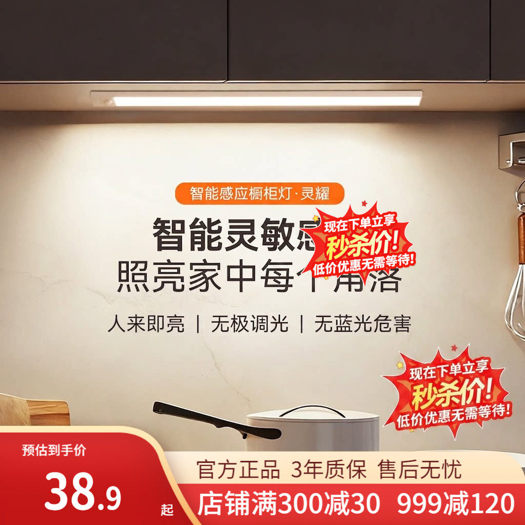 雷士照明充电橱柜灯台灯宿舍LED床头灯管酷毙灯人体感应小台灯