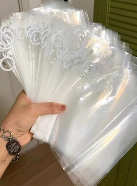 ins小红书简约透明收纳笔袋整理拉环袋大容量实用拉链袋