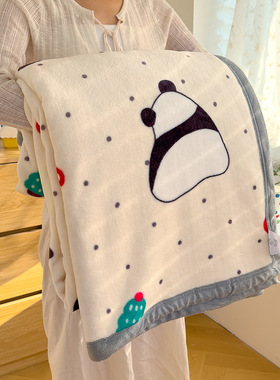 新款双层牛奶绒北极绒印花毛毯可爱卡通儿童毯子保暖盖毯单双人毯
