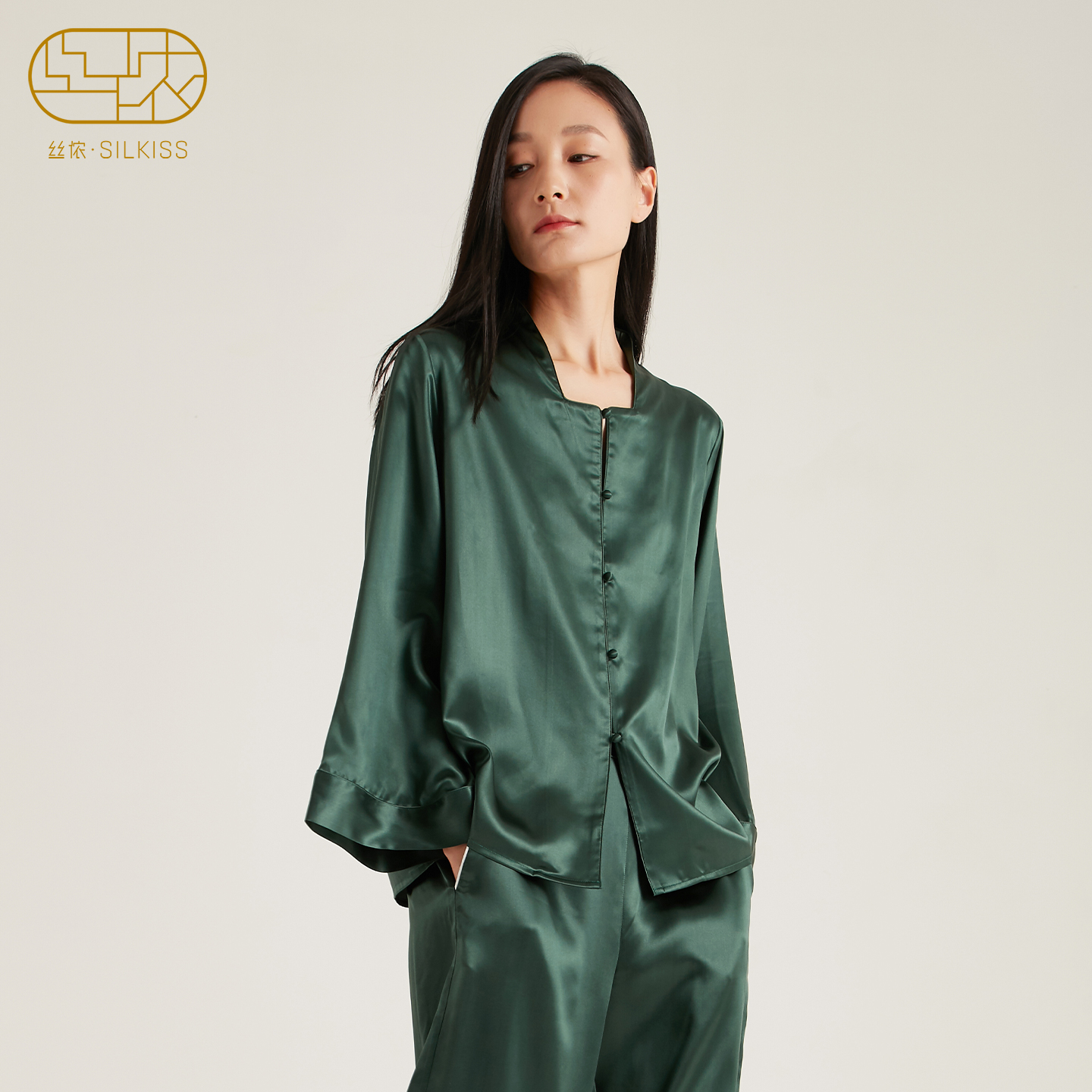 杨紫承欢记长辈明星款』真丝睡衣