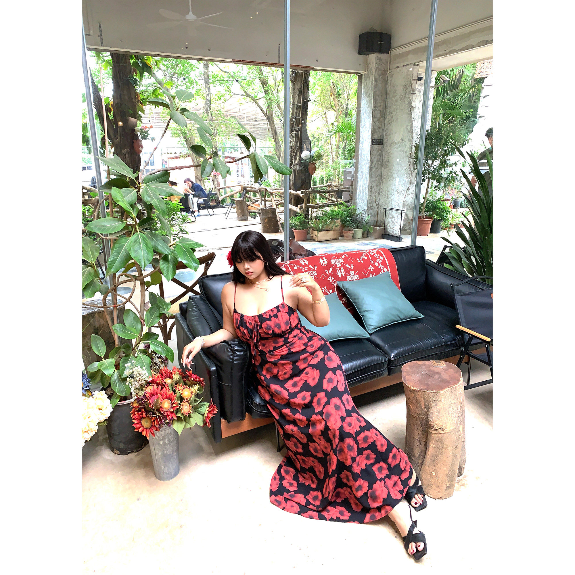 楠哥微胖性感海边度假吊带连衣裙女夏大码遮肚显瘦胖mm碎花长裙子