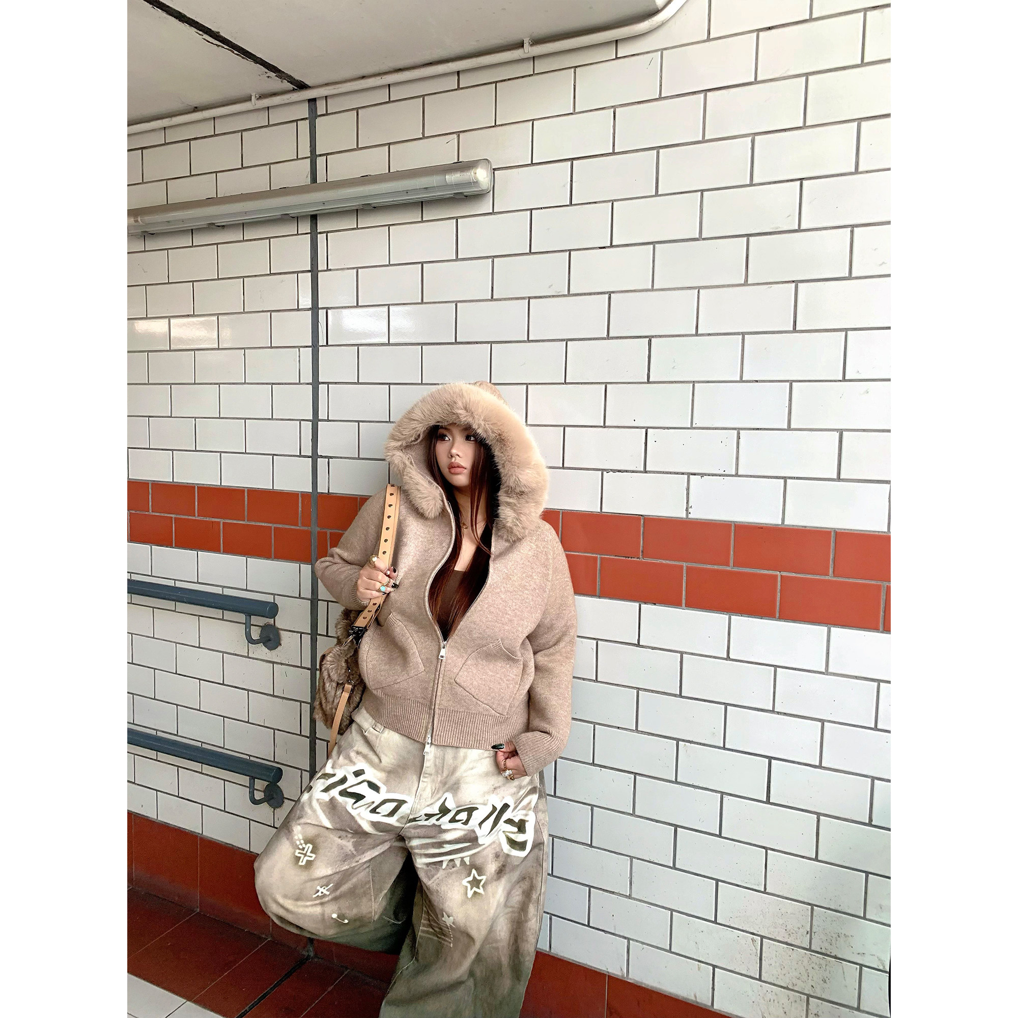 楠哥微胖长袖拉链针织毛衣短款外套女秋冬季大码宽松百搭胖mm开衫,女装/女士精品,常规大码外套,淘宝优惠券,粉丝福利购,淘宝优惠卷