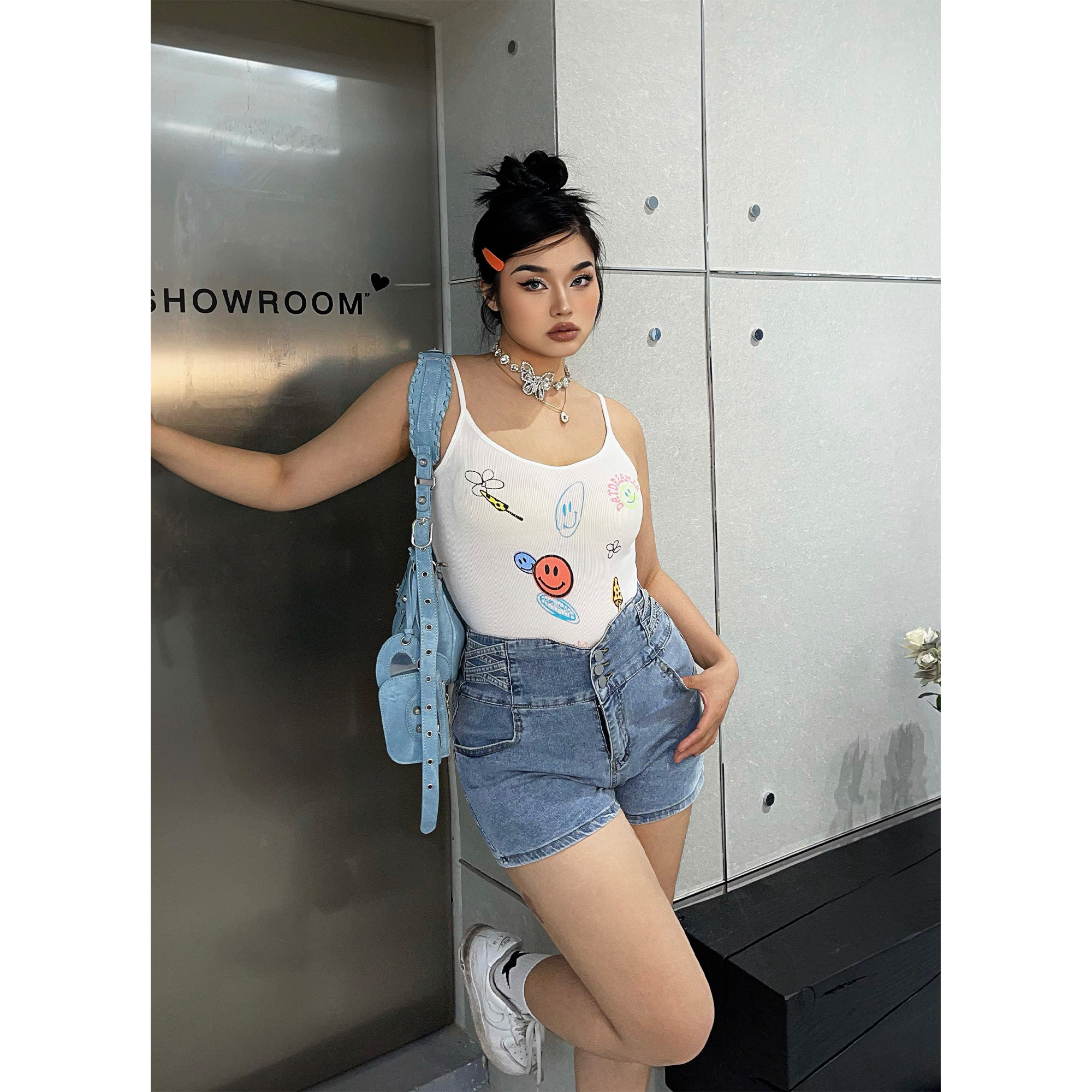 楠哥微胖高腰大码女a字外穿夏胖mm炸街2025新款显瘦遮肚牛仔短裤,女装/女士精品,牛仔裤,淘宝优惠券,粉丝福利购,淘宝优惠卷