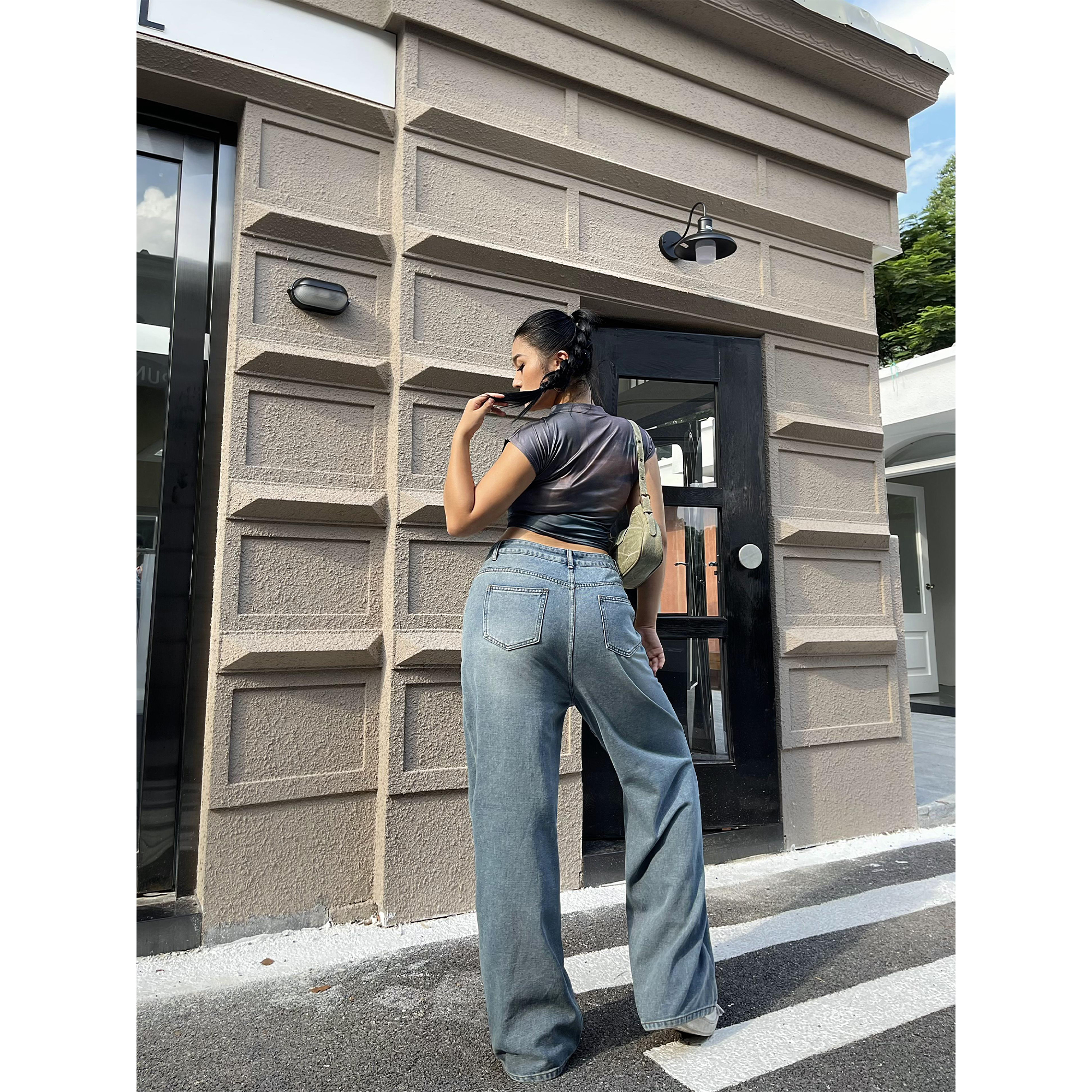 阔腿长裤常规牛仔四季