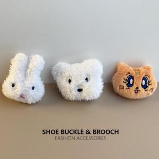 卡通可爱美少女鞋带扣适配运动鞋鞋面装饰扣毛绒鞋花可拆卸鞋扣