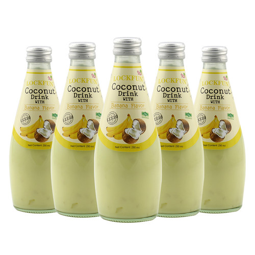 泰国原装进口乐可芬Lockfun椰汁椰水椰乳原味哈密瓜芒果饮料290ml