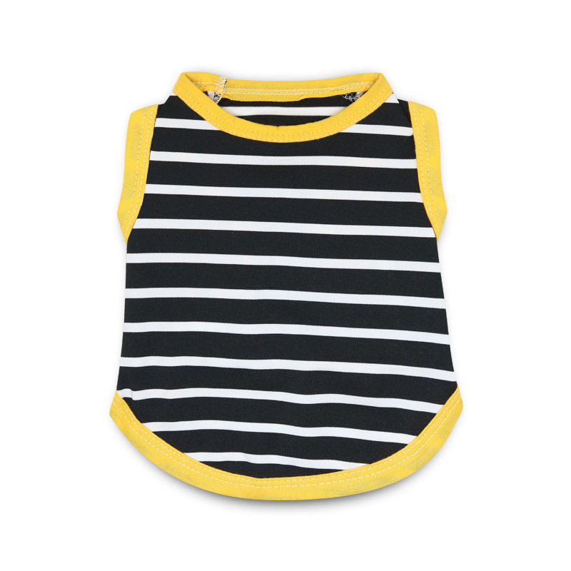 工厂宠物服装狗狗猫咪衣服批发小型犬黑白条纹弹力泰迪背心春夏款