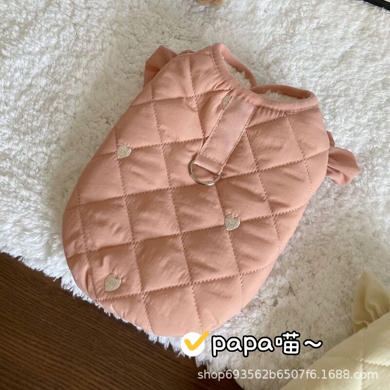 宠物秋冬季保暖飞袖马甲小型幼犬泰迪比熊雪纳瑞博美猫咪加绒背心
