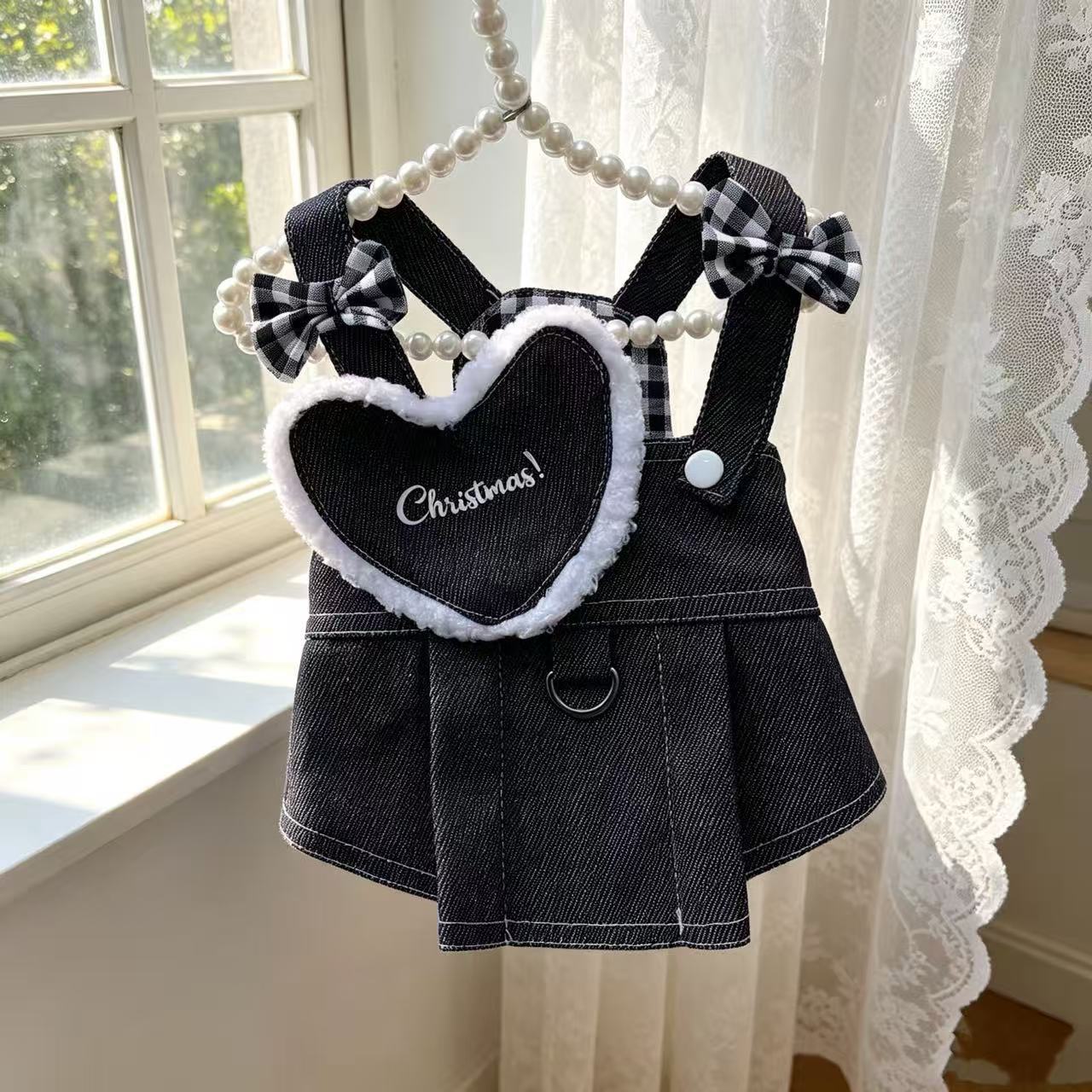 宠物狗狗牛仔背带连衣裙狗狗衣服春夏秋薄款中小型犬泰迪比熊衣服