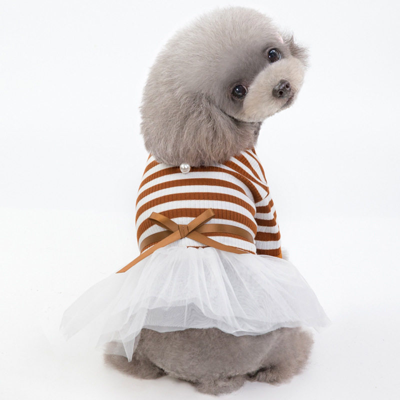 宠物服装狗狗衣服春夏新款连衣裙泰迪比熊宠物衣服裙子蝴蝶结纱裙