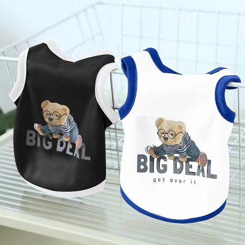 春夏猫咪狗狗衣服薄款宠物衣服透气卡通狗背心猫衣服泰迪比熊衣服