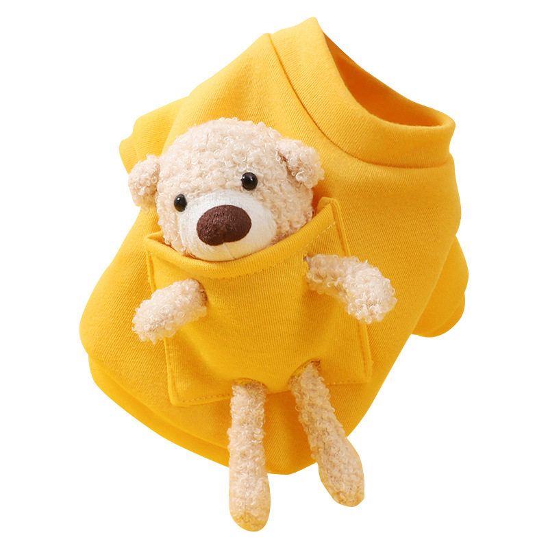 一个月狗狗衣服小型犬秋冬可爱小熊网红卫衣保暖约克夏短袖两脚衣