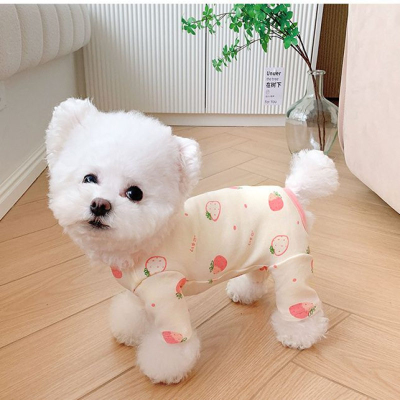 比熊狗狗衣服秋冬款宠物休闲保暖四脚家居服包肚子睡衣泰迪小型犬