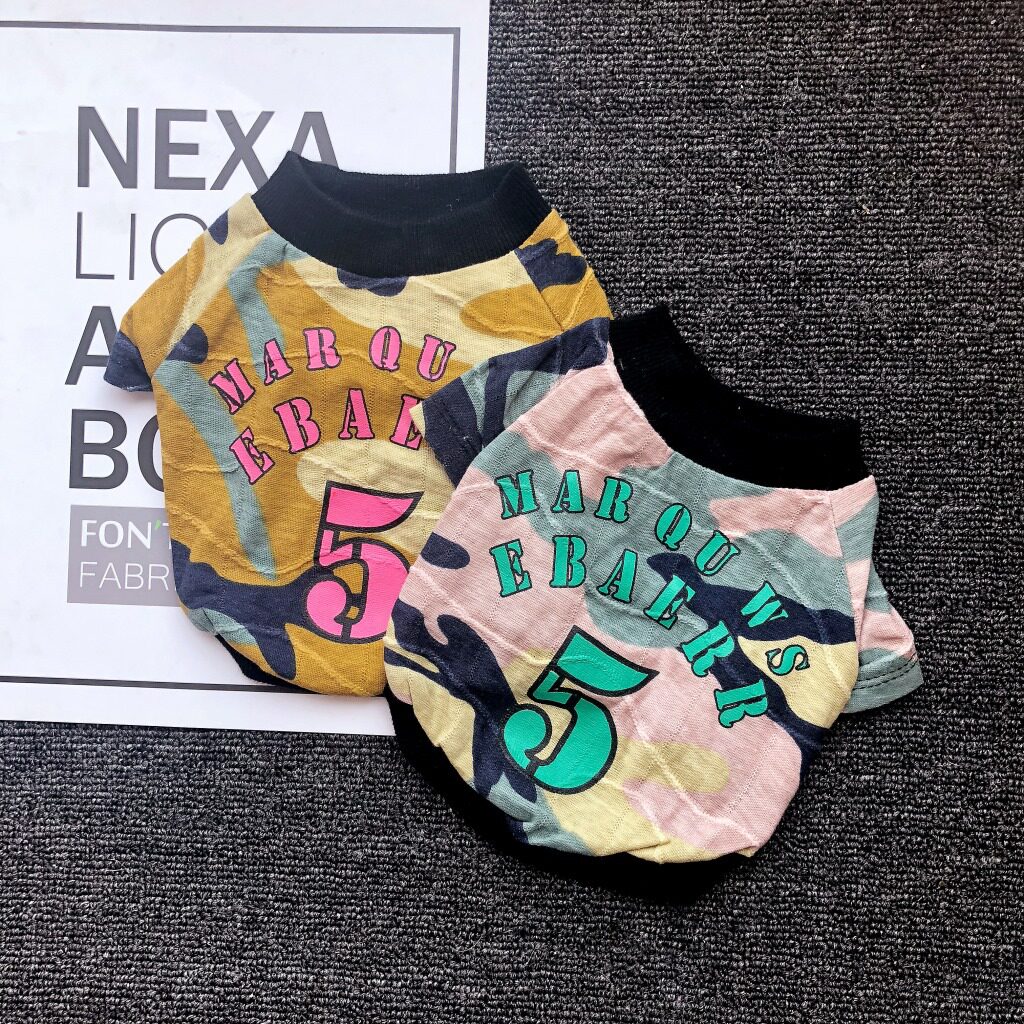 EBEARR宠物衣服全棉迷彩5字时尚宠物衣服狗衣服泰迪比熊衣服