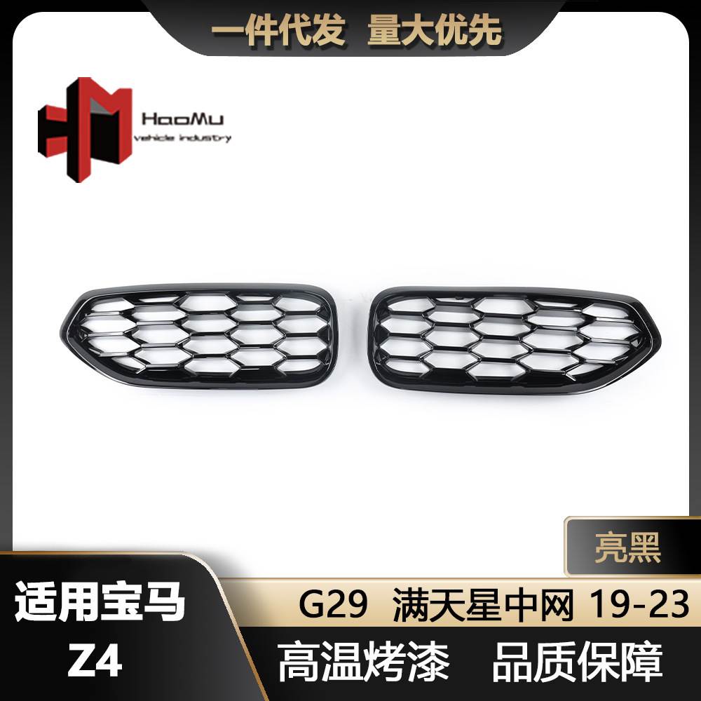 适用于新宝马Z4系G29改装满天星全黑宝马中网Z4前格栅汽车中网
