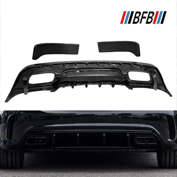 适用于2013-2019奔驰A45 AMG CLA45碳纤维后唇 碳纤后保杠 后护板