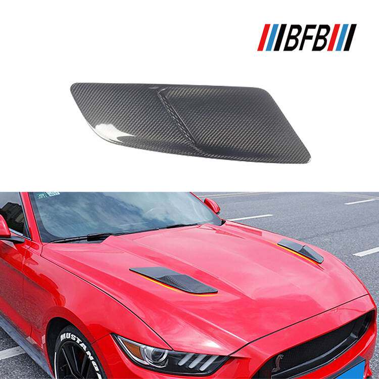 适用于14-17款福特野马Mustang碳纤维机盖风口罩引擎盖散热气口壳