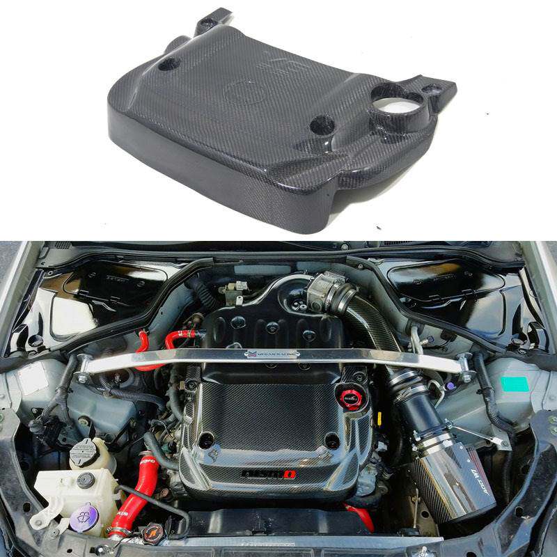 适用于日产350Z Z33改装碳纤维替换式发动机引擎火花塞盖耐高温