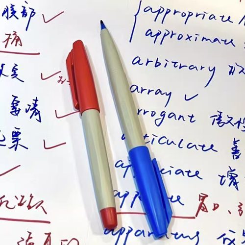 雄狮红笔粗头批改划重点标记笔