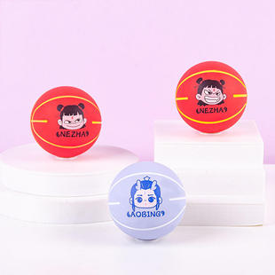 哪吒闹海小篮球6cm橡胶弹力球高弹力投篮玩具球儿童耐玩跳跳球