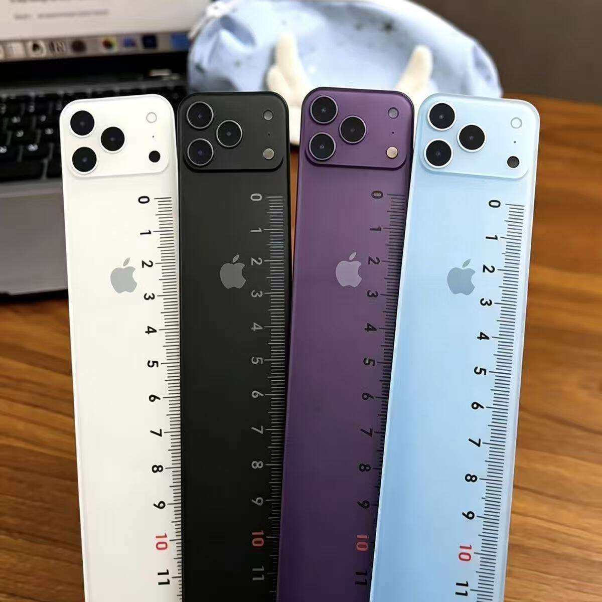 小红书iPhone手机造型直尺25cm透明亚克力学生绘图测量文具高颜值