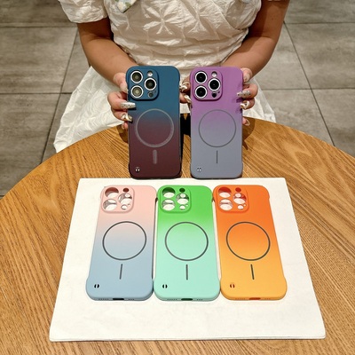 适用mate70pro手机壳mate60无边框mate50渐变磁吸mate40pro超薄简约mate70防摔外壳