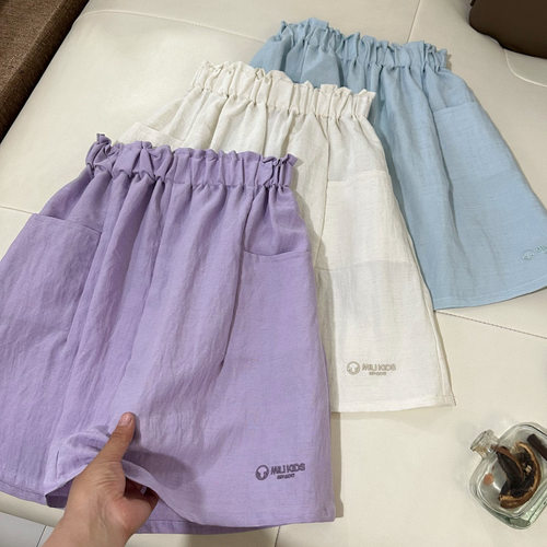 女童短裙夏季白色花苞裙半身裙潮