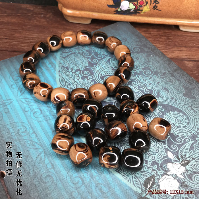 文玩多宝海柳手串DIY配珠三通顶珠腰珠佛珠念珠首饰12X12mm单颗价