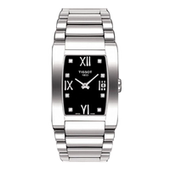 Tissot天梭官网正品 石英机芯镶钻钢表带女士手表