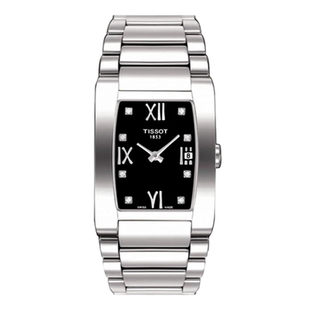 Tissot天梭官网正品 石英机芯镶钻钢表带女士手表