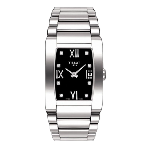 天梭时尚方形镶钻腕表