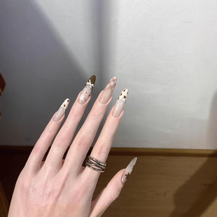 美甲手工穿戴辣妹豹纹2025法式 新款 显白高级ins 巴黎法式
