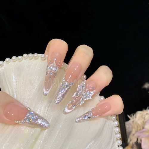 【花冠闪蝶】纯手工高定猫眼手工穿戴甲气质美甲百搭仙女款