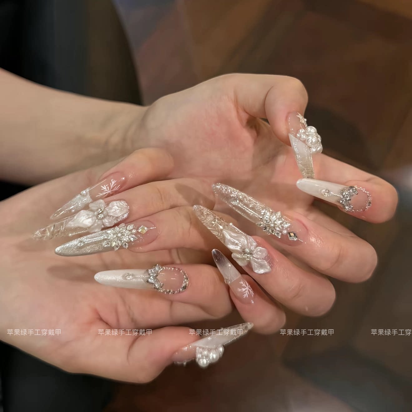【仙女琉璃】高定婚甲锆石款穿戴甲高级感纯手作穿戴式气质轻奢款
